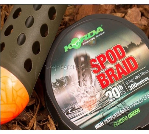 Шнур сподовый Korda Spod Braid 300м 20lb Fluo Green